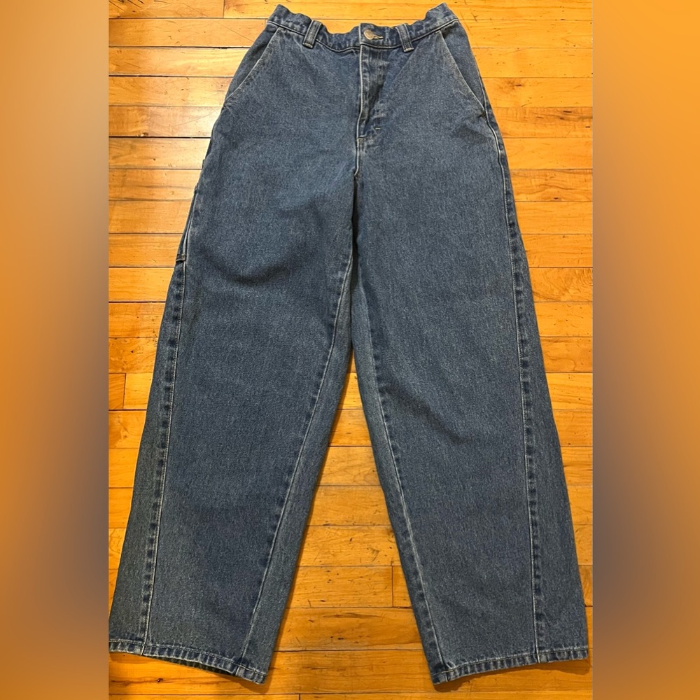 Obey Denim Carpenter Jeans Elastic Back Zip Fly Baggy Fit 100% Cotton Size 27 - Picture 5 of 9